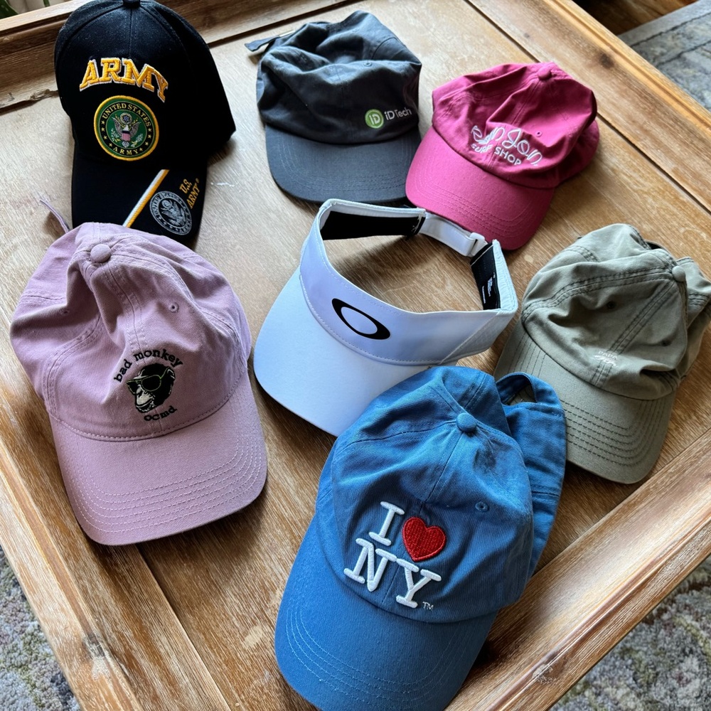 Womens Hats Caps, Lot Of 7, RON JON SURF SHOP, OAKLEY, Legacy